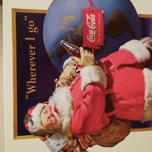 🥤🎅VINTAGE STYLE MEDAL COCA-COLA SANTA PICTURE 🥤🎅 - Picture 2 of 4